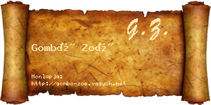 Gombó Zoé névjegykártya
